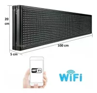 Painel  Display Letreiro Led 130cm X 20cm RGB COLORIDO WI-FI Externo - Foto 6