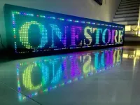 Painel  Display Letreiro Led 130cm X 20cm RGB COLORIDO WI-FI Externo - Foto 7