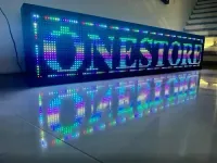 Painel  Display Letreiro Led 130cm X 20cm RGB COLORIDO WI-FI Externo - Foto 12