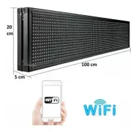 Painel  Display Letreiro Led 160cm X 20cm RGB COLORIDO WI-FI Externo - Foto 6