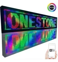 Painel Display Letreiro Led 360cm X 20cm RGB COLORIDO WI-FI Externo
