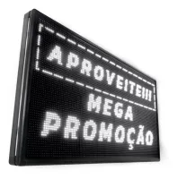 Painel  Display Letreiro Led 100cm X 40cm BRANCO WI-FI Externo