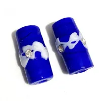 Firma de murano Strass G Azul Médio e Branca