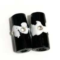 Firma de murano Strass G Preta e Branca