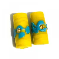 Firma de murano Strass G Amarela e Azul