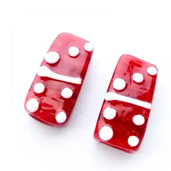 Firma de murano Dominó Vermelha e Branca