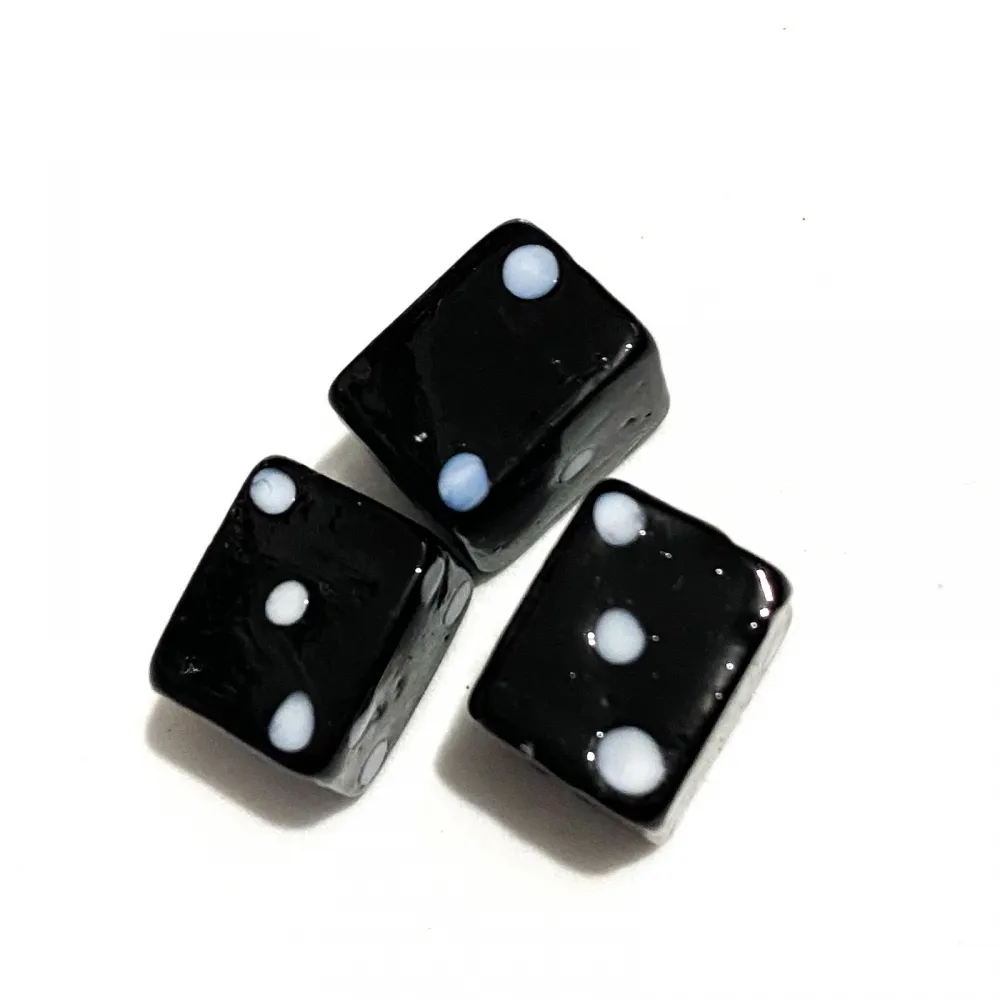  Firma de murano Dado Preto com Branco