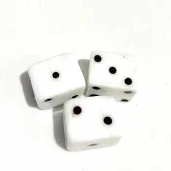 Firma de murano Dado Branco com Preto