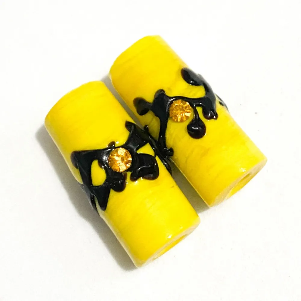 Firma de murano Strass G Amarela e Preta Imagem