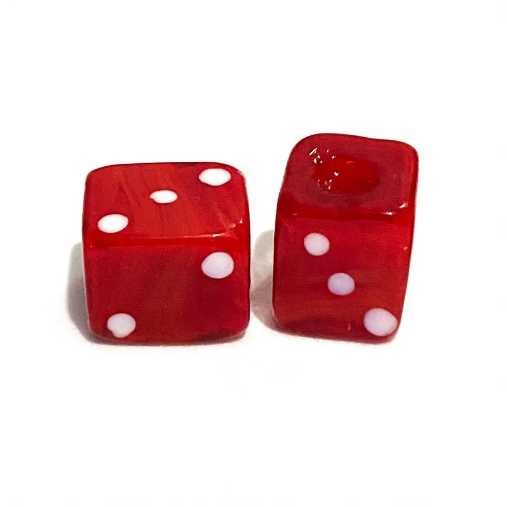 Firma de murano Dado Vermelho com Branco