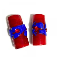 Firma de murano Strass G Vermelha e Azul