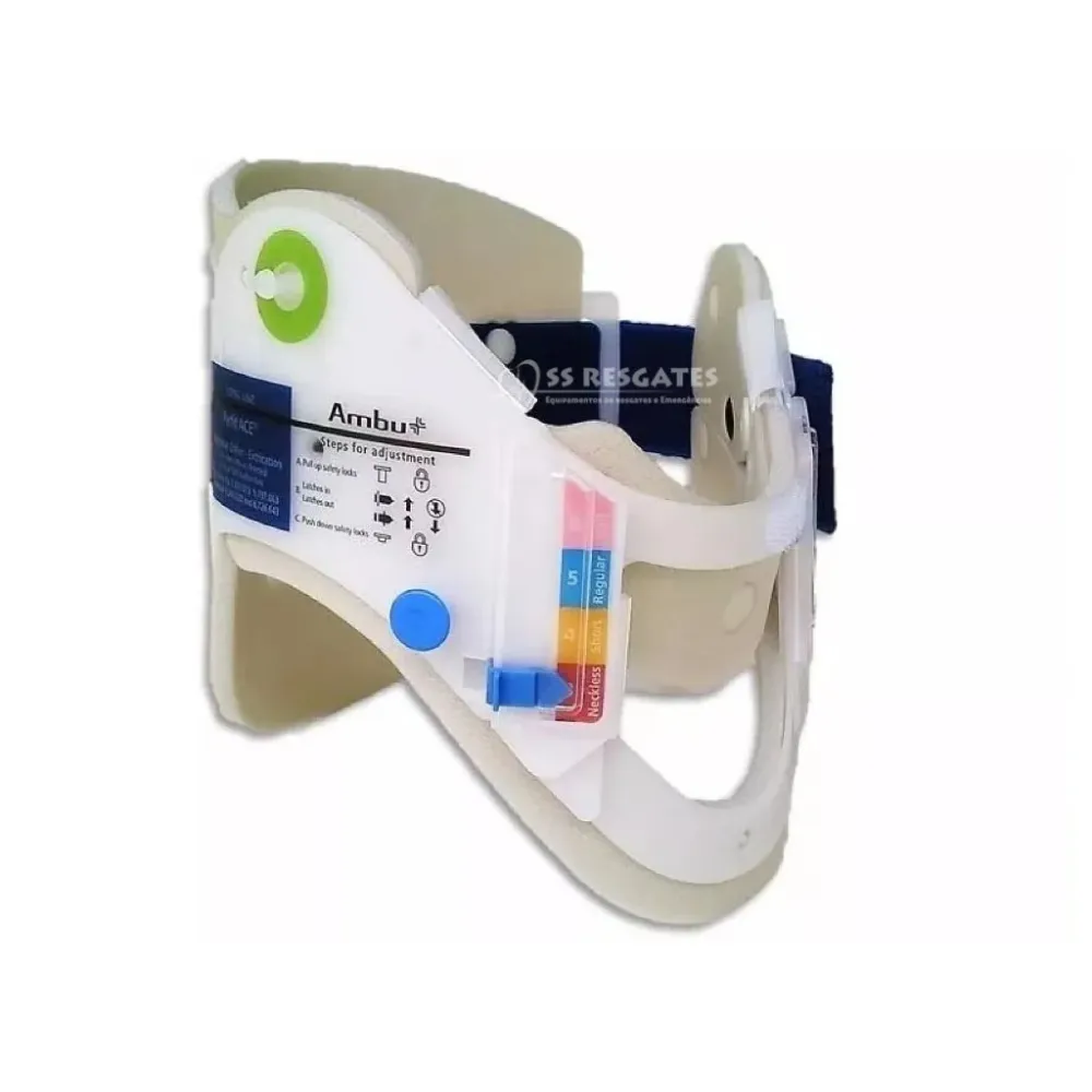 Colar Cervical de Resgate Regulável 16 posições Adulto AMBU
