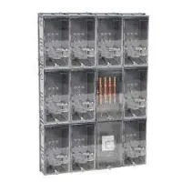 Caixa de Luz  para 11 Relogios PADRAO ENEL - KIT COMPLETO PADRÃO ELETROPAULO PARA 11 MEDIDORES BIFÁSICO (POLICARBONATO) COM CABO 50MM