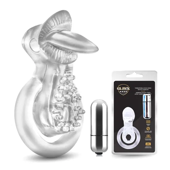 Anel Peniano com Língua e Vibrador 7 Velocidades - CHI009
