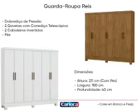 Guarda-Roupa Reis 6 portas  1,80 - Foto 5