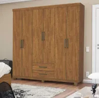 Guarda-Roupa Aries 6 portas e 2 gavetas 1,53