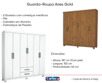 Guarda-Roupa Aries 6 portas e 2 gavetas 1,53 - Foto 5
