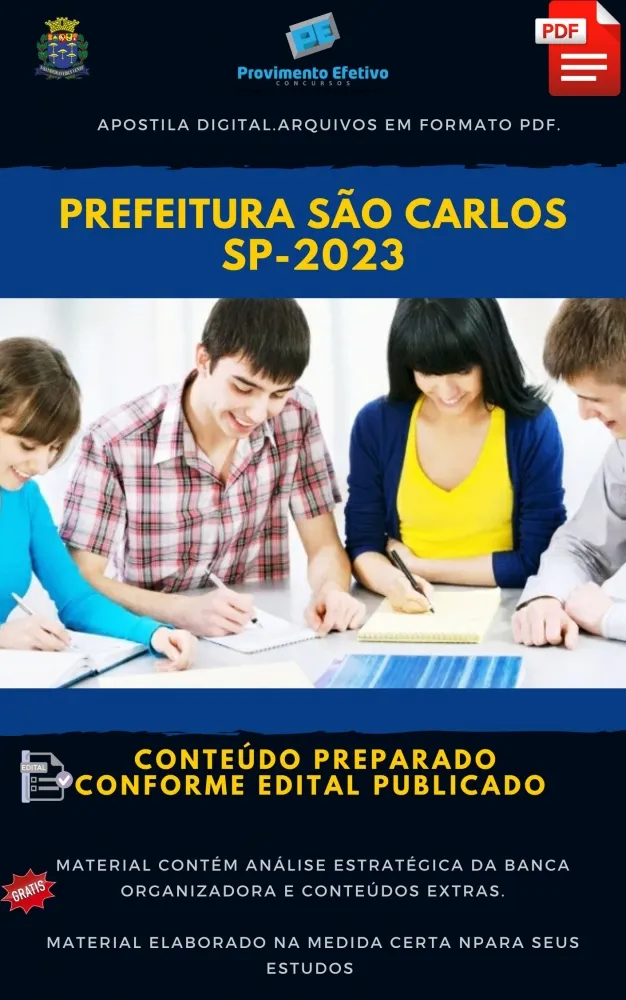 Apostila São Carlos SP 2023 cargo Técnico Informática