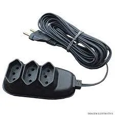 Extensão Elétrica 5 Metros Cabo PL 2X0 75MM preto