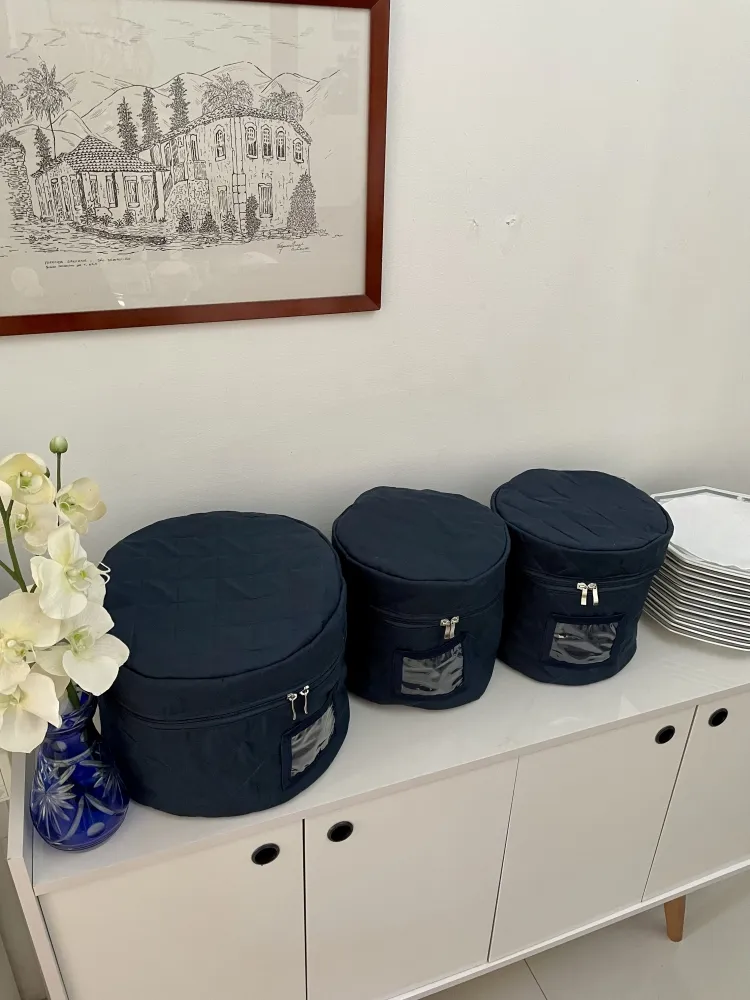 Kit Organizadores de Pratos - Sarja Marinho Imagem