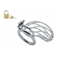 CINTO DE CASTIDADE EM AÇO VAZADO COM ANEL E CADEADO - TAMANHO M -SI.                                                                    LIBYSEXSHOP - Foto 2