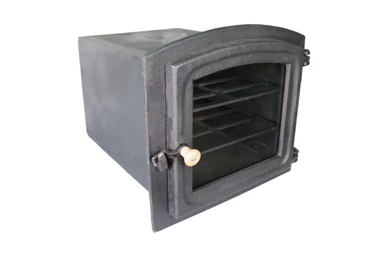 Forno para Lenha Pequeno Frente Vidro 48X35X30 Arqueado
