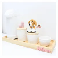 Pet + Coração - Kit Higiene - 5 peças - Poá - Garrafa G - Foto 2