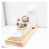 Kit Higiene - 5 peças - Poá - Safari Menina - Leoa + Elefantinha - Garrafa G - Foto 3