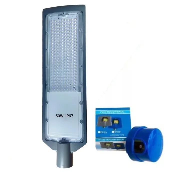 Luminária Pública 50w com relé fotocélula Modelo SMD