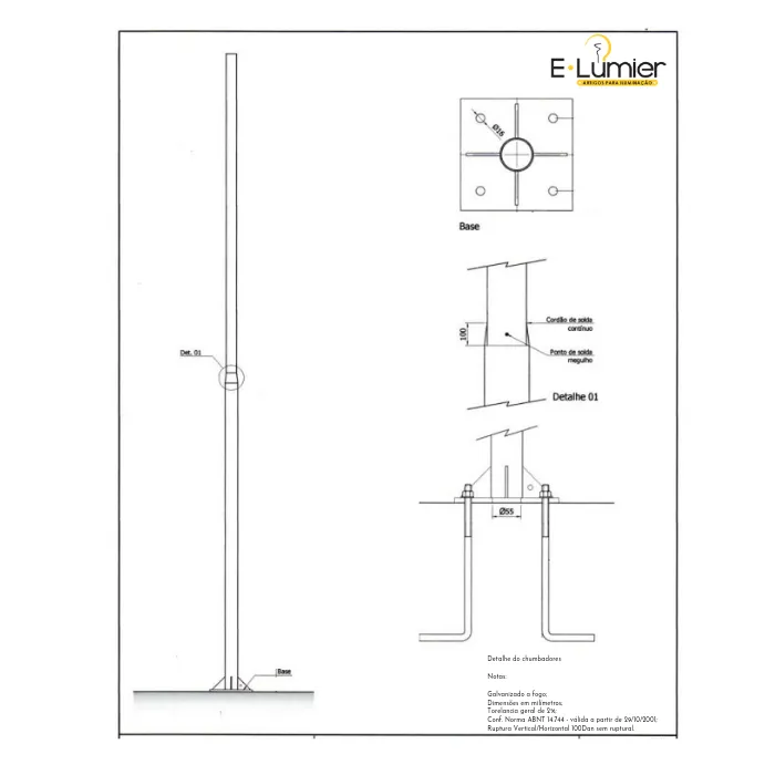 POSTE RETO COM BASE Imagem