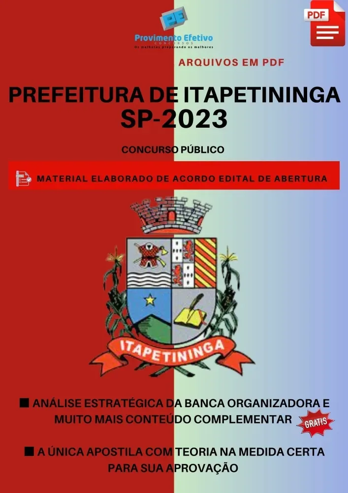 Apostila Pref Itapetininga SP Analista de Planejamento Ano 2023 Imagem
