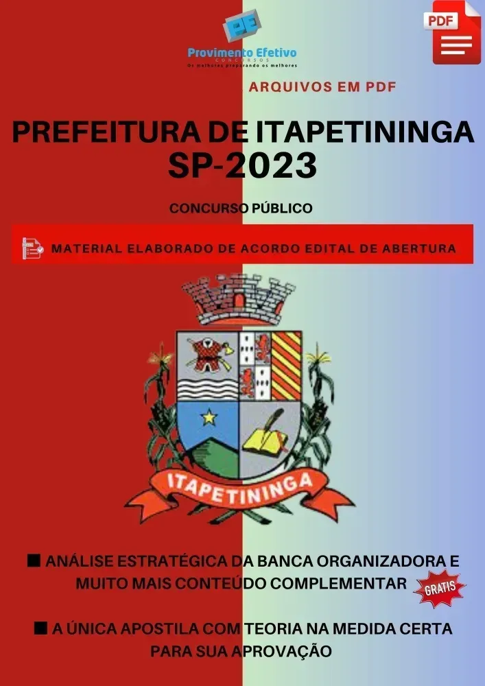 Apostila Prefeitura Itapetininga SP Educador Físico Ano 2023 Imagem