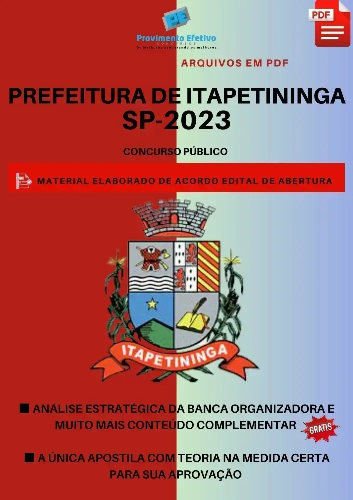 Apostila Itapetininga SP Enfermeiro Padrão Concurso 2023