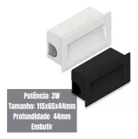 Balizador Spot Led  luminaria 3w Embutir