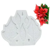 Molde de Silicone Folhas de Poinsétia