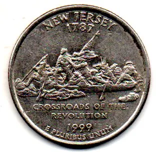 Estados Unidos - 1999D - 25 Cents - New Jersey - State Quarter Dollar - MBC