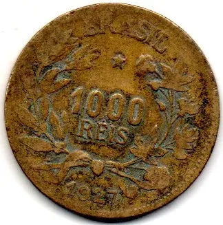 1927 - 1000 Réis - Ponto no Cotovelo - Moeda Brasil