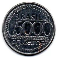 1992 - 5000 Cruzeiros - Comemorativa 2° Centenário da Morte de Tiradentes - Moeda Brasil  - C/ Danos - Foto 2