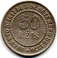 1888 - 50 Réis - Moeda Brasil - Foto 2