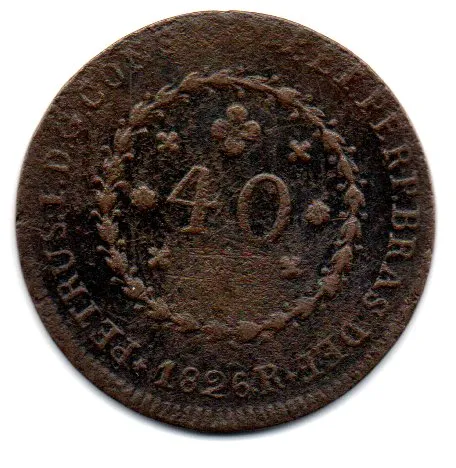 1826R - 40 Réis - Moeda Brasil Império