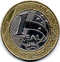 1998 - 1 Real - Comemorativa 50 Anos Declaração dos Direitos Humanos - DH - Moeda Brasil - Polida - Foto 2
