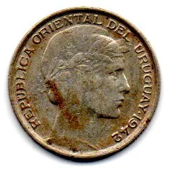 Uruguai - 1942 - 20 Centésimos - Prata .720 - Aprox. 3g - 19mm Imagem