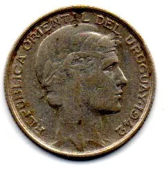 Uruguai - 1942 - 20 Centésimos - Prata .720 - Aprox. 3g - 19mm