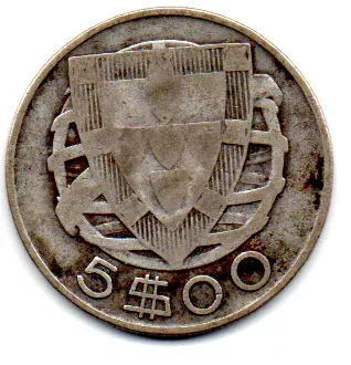 Portugal - 1942 - 5 Escudos - Prata .650 - Aprox. 7g - 25mm - Foto 2