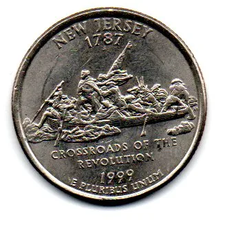 Estados Unidos - 1999P - 25 Cents - New Jersey - State Quarter Dollar - Soberba