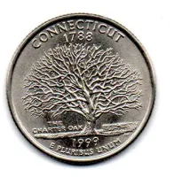 Estados Unidos - 1999D - 25 Cents - Connecticut - State Quarter Dollar - Soberba