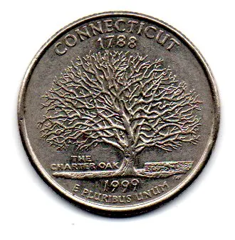 Estados Unidos - 1999D - 25 Cents - Connecticut - State Quarter Dollar - MBC