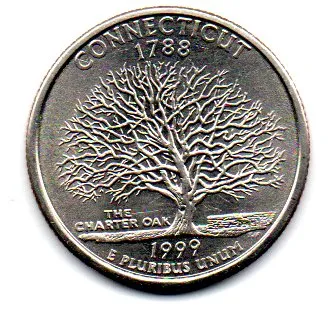 Estados Unidos - 1999P - 25 Cents - Connecticut - State Quarter Dollar - Soberba