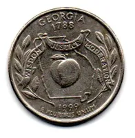 Estados Unidos - 1999D - 25 Cents - Georgia - State Quarter Dollar - MBC