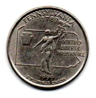 Estados Unidos - 1999P - 25 Cents - Pennsylvania - State Quarter Dollar - MBC